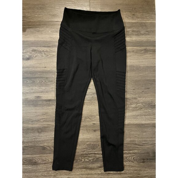 Womens Athleta Delancey Moto Ankle Zip High rise Leggings size medium Athleisure - Picture 1 of 7